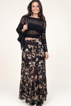 Fashion Liu Jo Maxi Skirt With Print Santacroce | Black... | | Little Soho