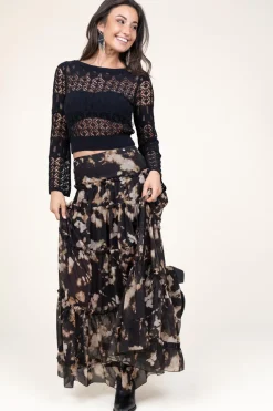 Fashion Liu Jo Maxi Skirt With Print Santacroce | Black... | | Little Soho