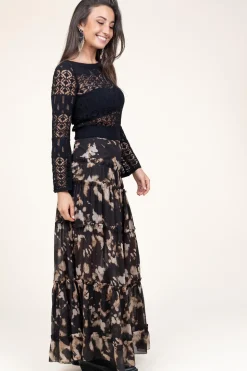 Fashion Liu Jo Maxi Skirt With Print Santacroce | Black... | | Little Soho
