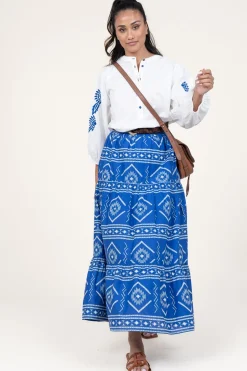 Hot Lollys Laundry Maxi Skirt With Print Sunset | Blue... | | Little Soho