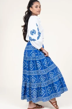 Hot Lollys Laundry Maxi Skirt With Print Sunset | Blue... | | Little Soho