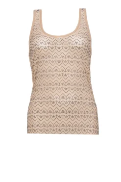 Clearance Patrizia Pepe Mesh Top With Logo Lia | Beige... | | Little Soho