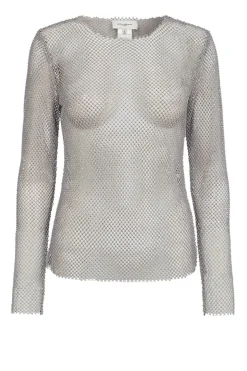 Best Sale Copenhagen Muse Mesh Top With Rhinestones Stone | Silver... | | Little Soho