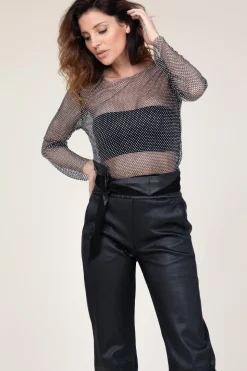 Cheap Co'Couture Mesh Top With Sequins Krystal | Black... | | Little Soho