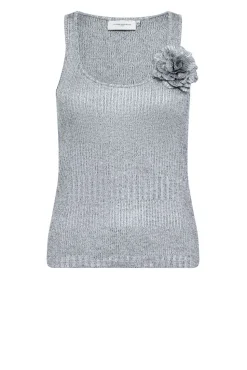 Best Copenhagen Muse Metallic Baby Rib Top Lika | Silver... | | Little Soho
