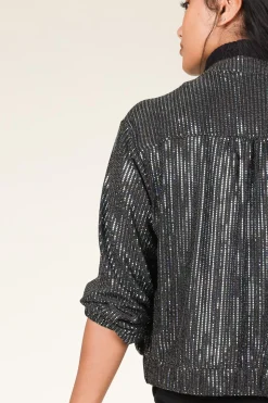 Flash Sale Dante 6 Metallic Bomber Jacket Dazzling | Black... | | Little Soho