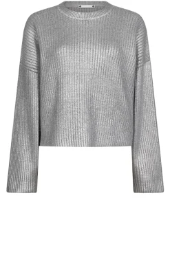 Outlet Co'Couture Metallic Boxy Sweater Row | Silver... | | Little Soho