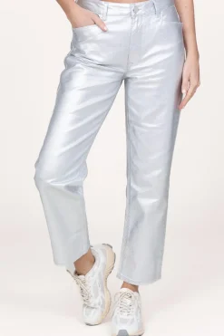 Sale Dante 6 Metallic Cropped Jeans Axelle | Silver... | | Little Soho