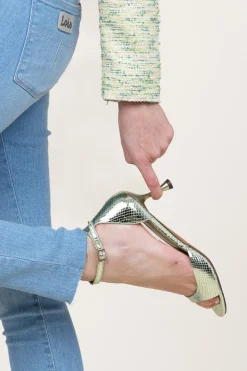 New Toral Metallic Sandals With Heel Firenze | Green... | | Little Soho