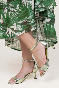 New Toral Metallic Sandals With Heel Firenze | Green... | | Little Soho