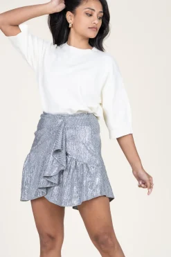 Online IRO Metallic Skirt Imane | Silver... | | Little Soho