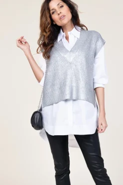 Outlet Co'Couture Metallic Spencer Row | Silver... | | Little Soho