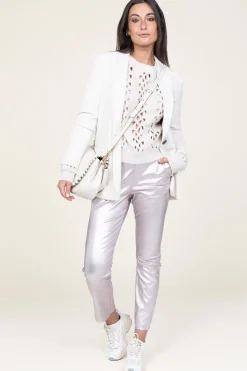 Best Ibana Metallic Stretch Leather Pants Pablo | Pink... | | Little Soho