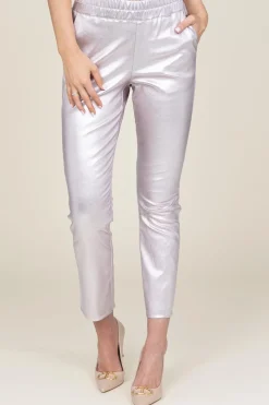 Best Ibana Metallic Stretch Leather Pants Pablo | Pink... | | Little Soho