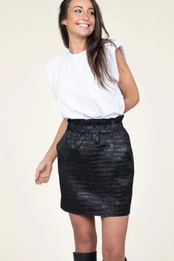 Shop Co'Couture Metallic Striped Skirt Fleur | Black... | | Little Soho
