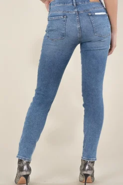 Hot 7 For All Mankind Mid Waist Skinny Jeans Roxanne | Blue... | | Little Soho