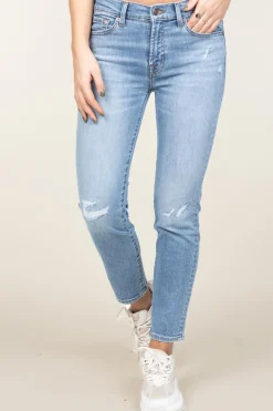 Flash Sale 7 For All Mankind Mid Waist Skinny Jeans Roxanne | Blue... | | Little Soho