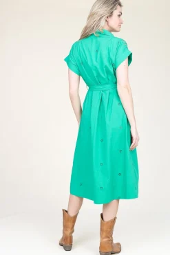 Discount Suncoo Midi Dress With Embroidery Details Coco | Green... | | Little Soho