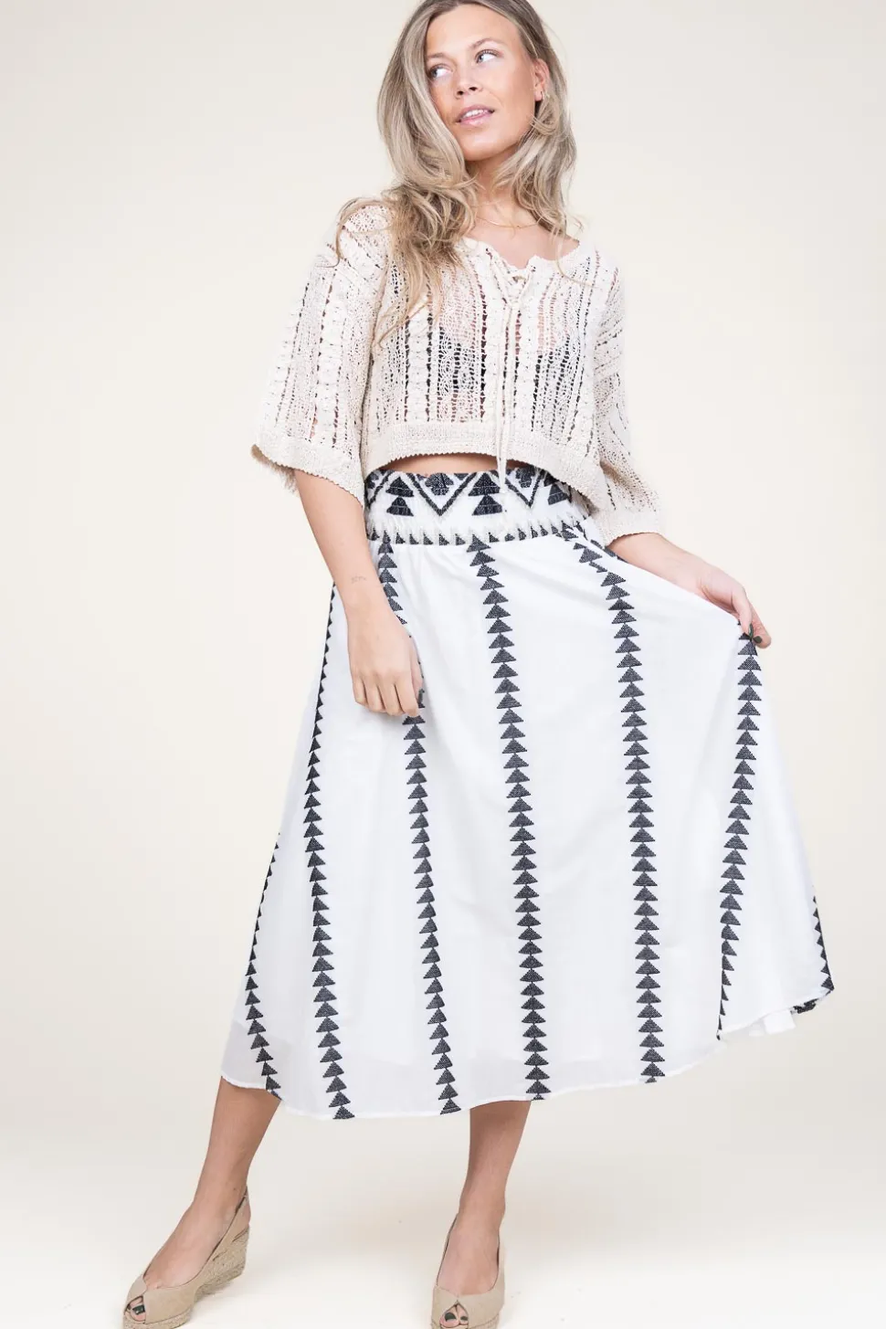 Best Sale Kocca Midi Skirt Met Print Bonosa | Black & White... | | Little Soho