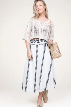 Best Sale Kocca Midi Skirt Met Print Bonosa | Black & White... | | Little Soho