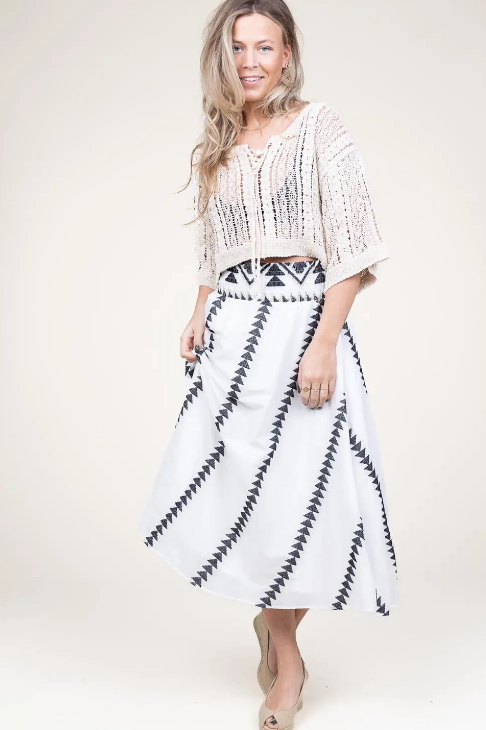 Best Sale Kocca Midi Skirt Met Print Bonosa | Black & White... | | Little Soho