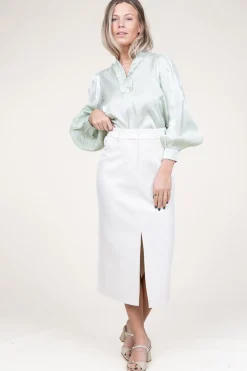 Shop Aaiko Midi Skirt Salana | White... | | Little Soho