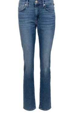 Clearance 7 For All Mankind Mid-Waist Straight Jeans Roxanne | Blue... | | Little Soho