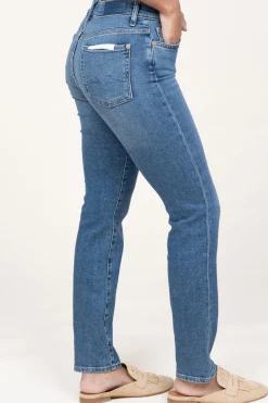 Clearance 7 For All Mankind Mid-Waist Straight Jeans Roxanne | Blue... | | Little Soho