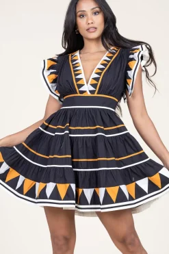 Sale Scarlett Poppies Mini Dress Tricolore | Black... | | Little Soho