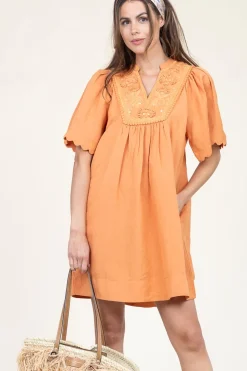 Best Sale Scarlett Poppies Mini Dress With Embroidery Dorra | Camel... | | Little Soho