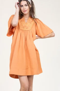 Best Sale Scarlett Poppies Mini Dress With Embroidery Dorra | Camel... | | Little Soho