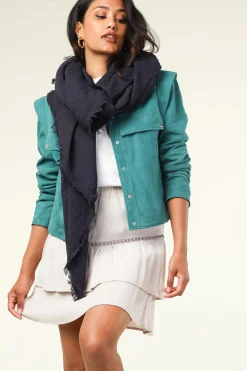 Discount Bianca van Leur Shawls Muslin Xl-Shawl Mila | Dark Navy... | | Little Soho