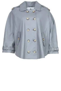 Clearance Alter Ego Nappa Leather Cape Jacket Bibi | Grey... | | Little Soho