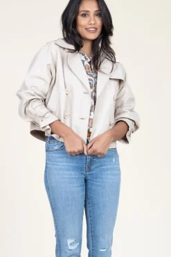 Outlet Alter Ego Nappa Leather Trenchcoat Florine | Natural... | | Little Soho