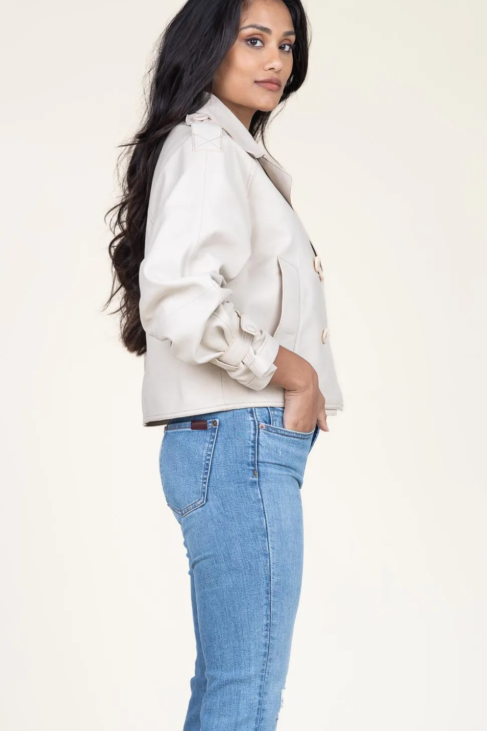 Outlet Alter Ego Nappa Leather Trenchcoat Florine | Natural... | | Little Soho