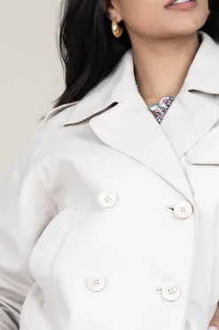 Outlet Alter Ego Nappa Leather Trenchcoat Florine | Natural... | | Little Soho