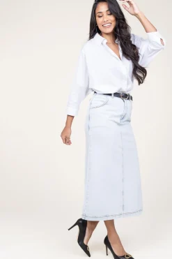 Sale American Vintage Non-Stretch Denim Skirt Joybird | Blue... | | Little Soho