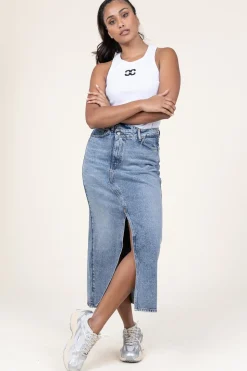 Clearance Co'Couture Non-Stretch Denim Skirt Vika | Blue... | | Little Soho