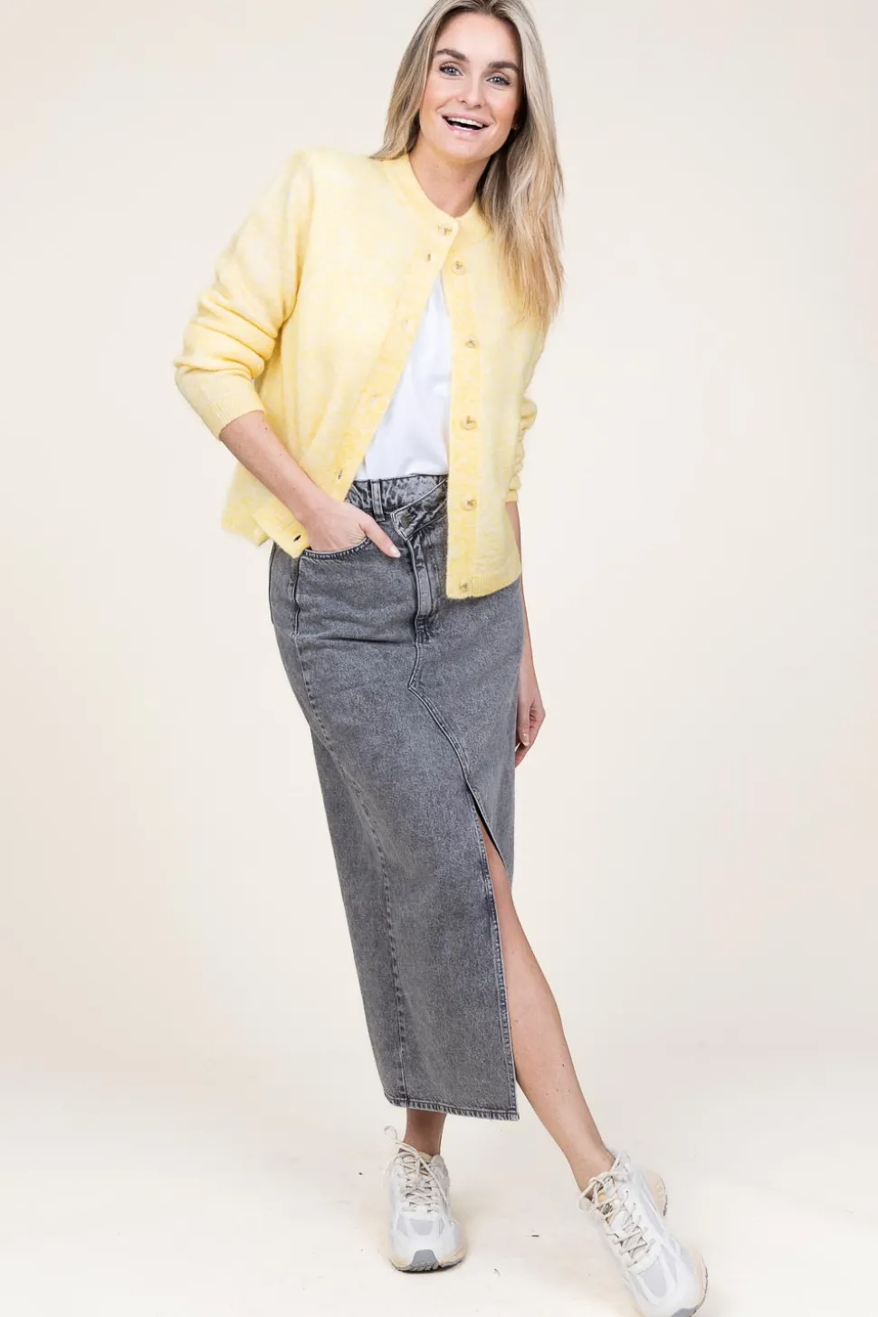 Cheap Co'Couture Non-Stretch Denim Skirt Vika | Grey... | | Little Soho