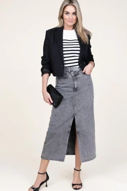 Cheap Co'Couture Non-Stretch Denim Skirt Vika | Grey... | | Little Soho