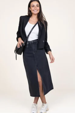 Cheap Co'Couture Non-Stretch Denim Skirt With Studs Vika | Black... | | Little Soho