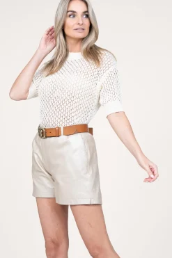 Cheap STUDIO AR Non-Stretch Leather Short Rosa | Natural... | | Little Soho