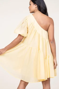 New Devotion One-Shoulder Dress Gloria | Yellow... | | Little Soho