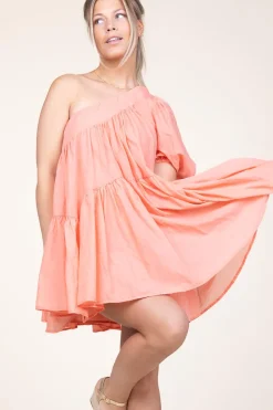Shop Devotion One-Shoulder Dress Gloria | Orange... | | Little Soho