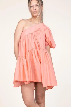 Shop Devotion One-Shoulder Dress Gloria | Orange... | | Little Soho