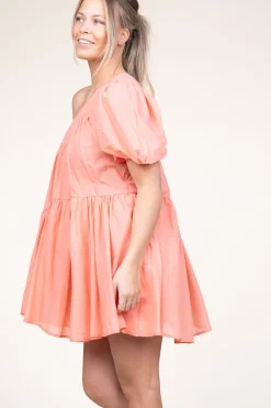 Shop Devotion One-Shoulder Dress Gloria | Orange... | | Little Soho