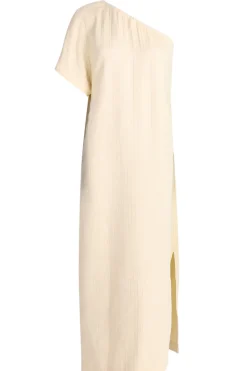 Shop 45374 One-Shoulder Mousseline Dress Toledo | Yellow... | March23 | Little Soho