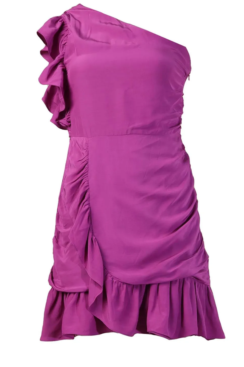 Fashion Suncoo One-Shoulder Satin Look Dress Cloty | Purple... | | Little Soho