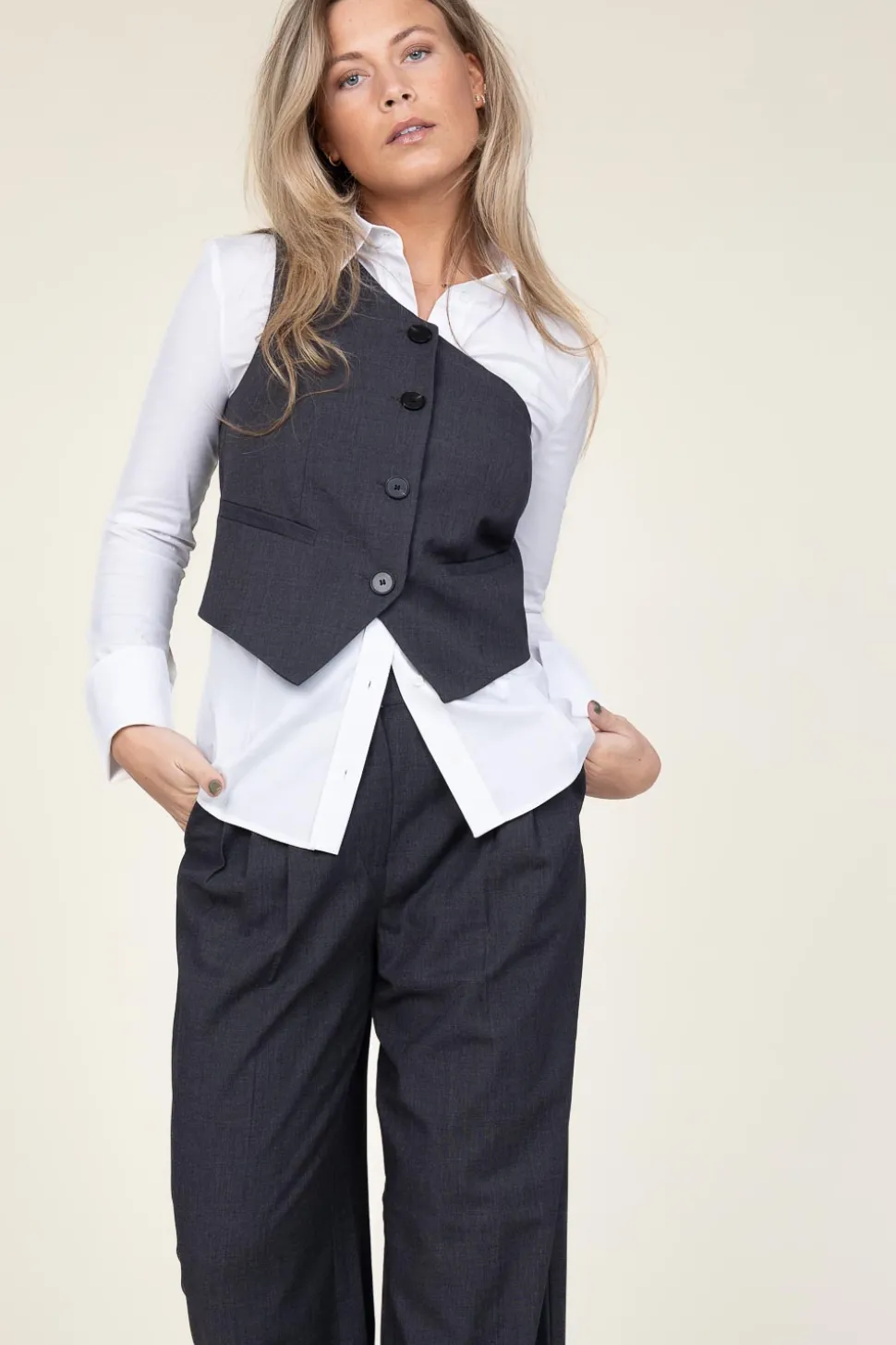 Sale Co'Couture One-Shoulder Waistcoat Vida | Grey... | | Little Soho