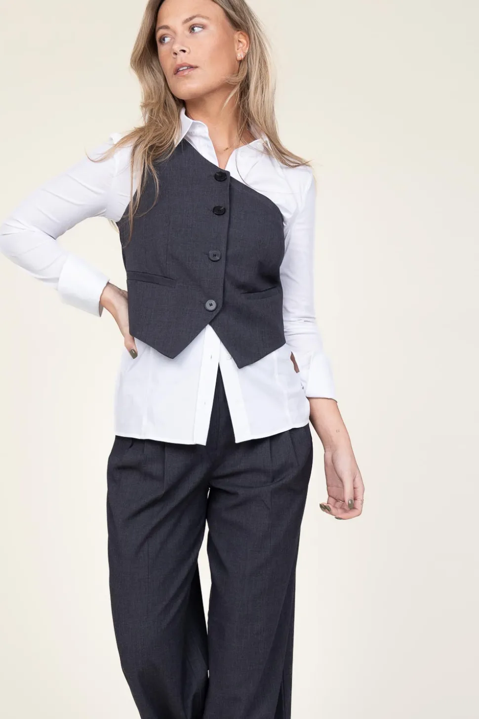 Sale Co'Couture One-Shoulder Waistcoat Vida | Grey... | | Little Soho